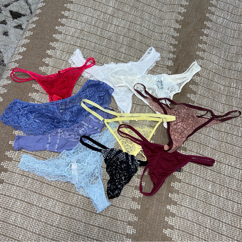Victoria’s Secret Lingerie Bundle – 10 Sexy Lace & Mesh Panties – Sizes S & M
